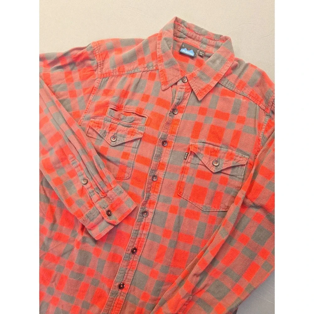 Kavu Flannel Shirt Men's Large Buffalo Plaid‎ Outdoor Lumberjack Camping Hiking